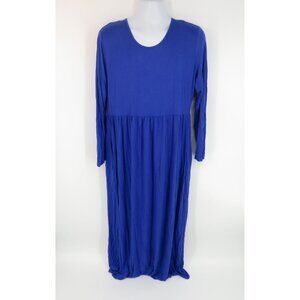 Longyuan Blue Long-Sleeve Maxi Dress 2XL NWT